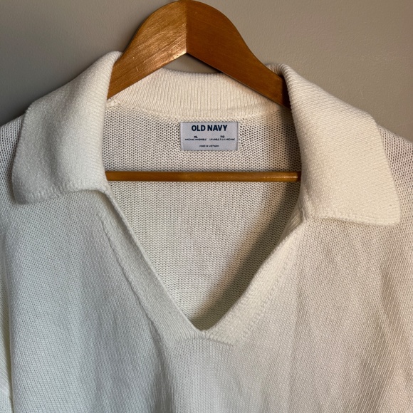 Old Navy Womens Collared V-Neck Casual Long Sleeve Sweater White Size XL Office - Picture 4 of 11